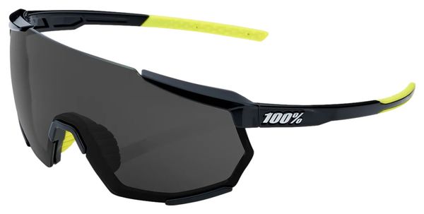 Lunettes 100% Racetrap 3.0 - Noir brillant - Verres Fumés