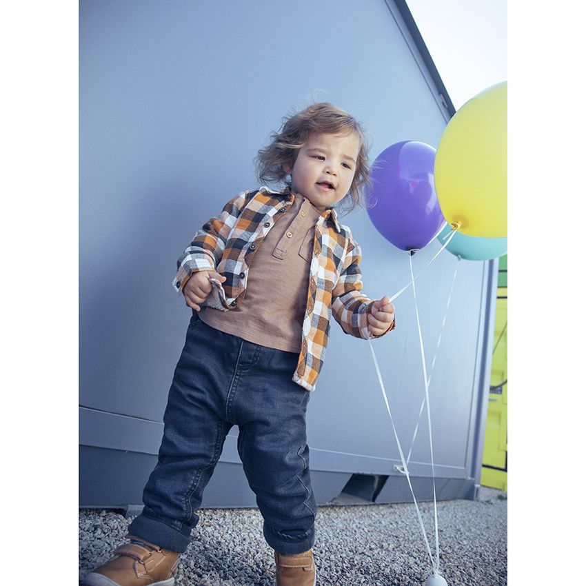 T-shirt manches longues broderie hérisson pour bébé garçon - Marron