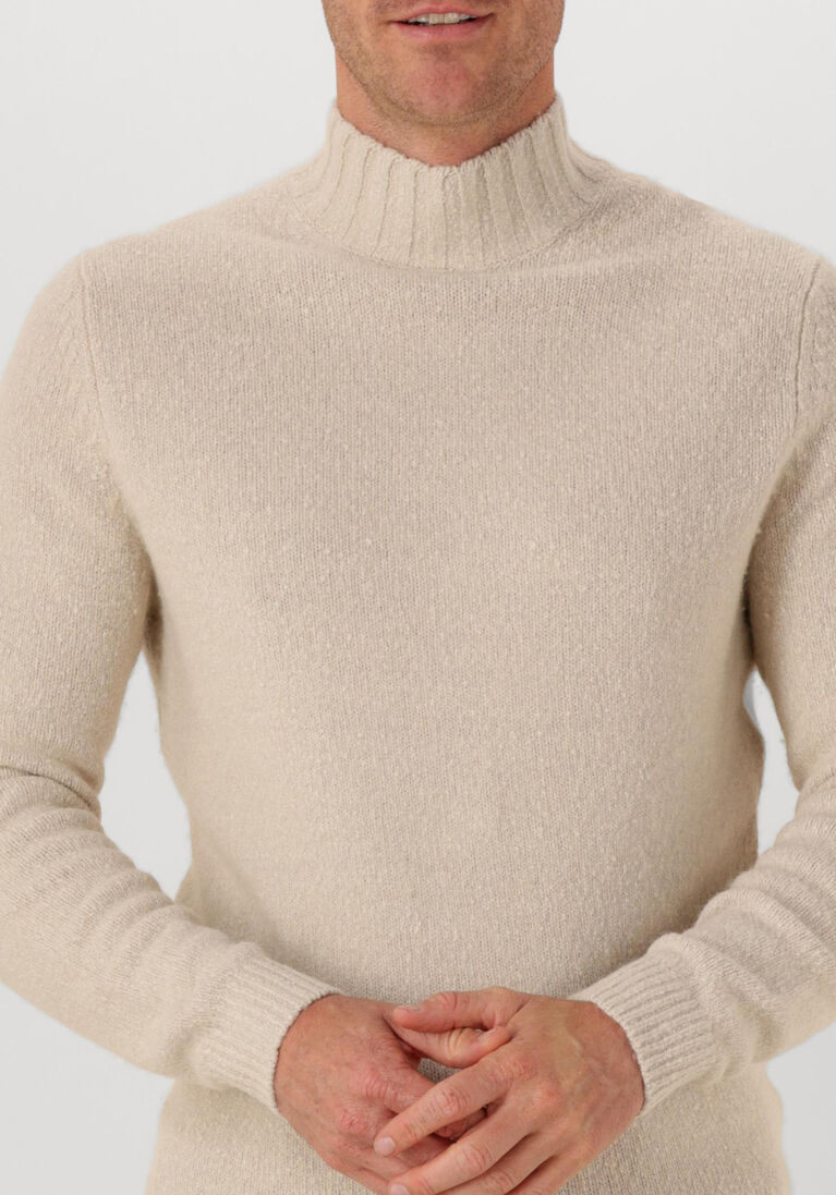 beige profuomo coltrui pullover mock neck boiled wool