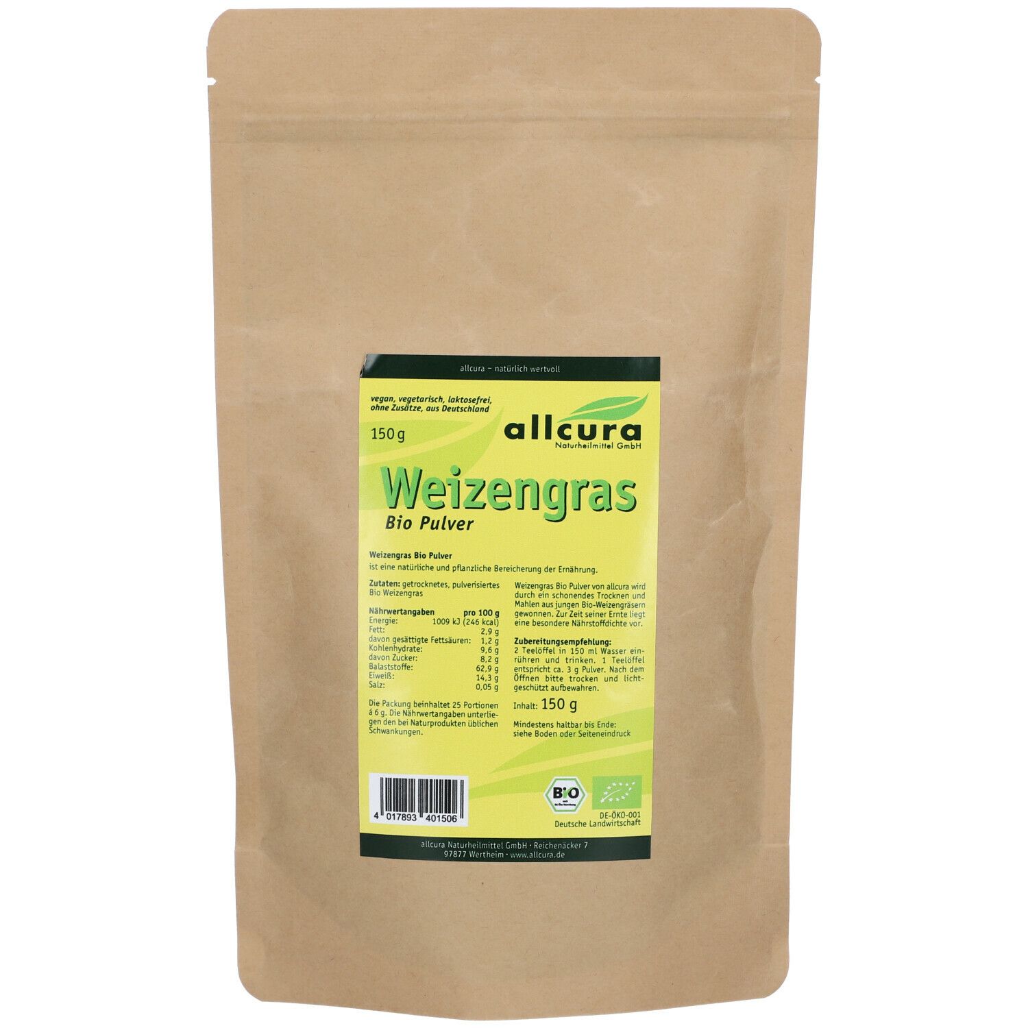 allcura Weizengras Bio-Pulver