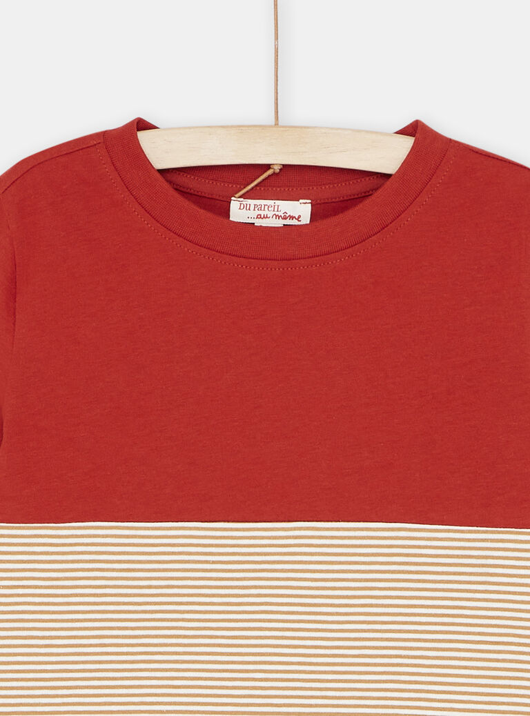 T-Shirt marron et vert garçon