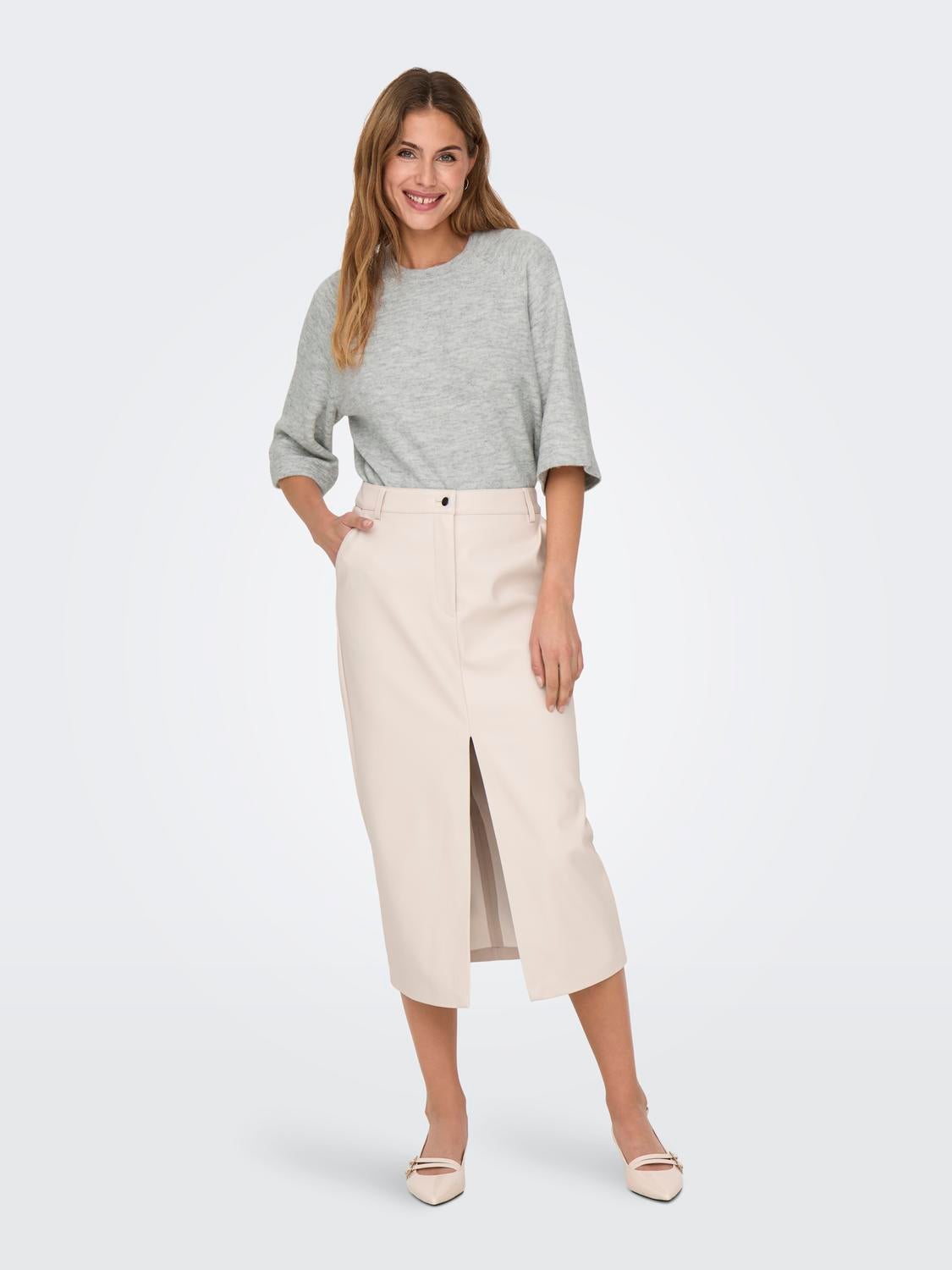 ONLSIMONI Strickpullover Light Grey Melange