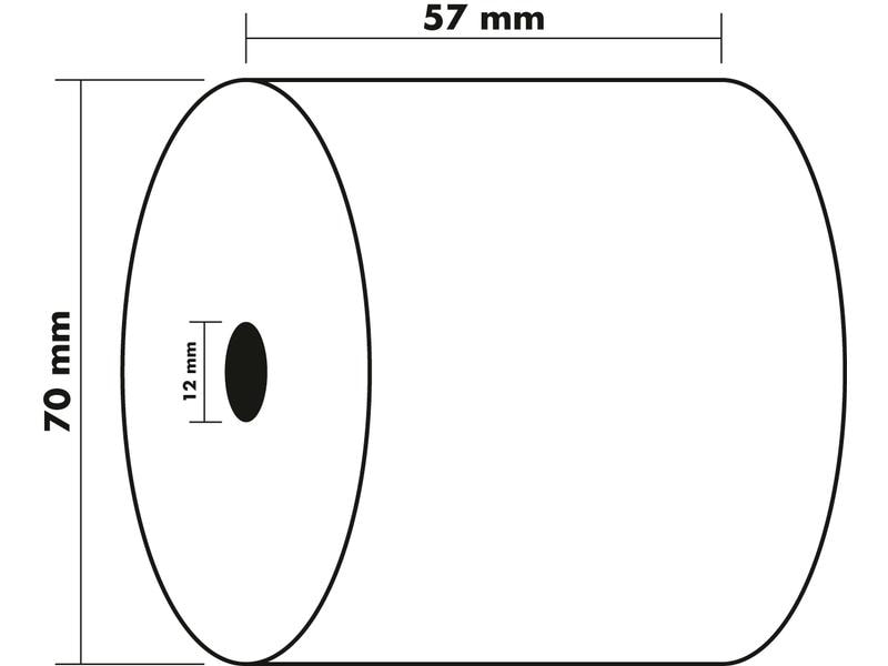 Exacompta Papierrolle 57 mm Extra Weiss, 10 Stück Additions-, und Kassenrollen