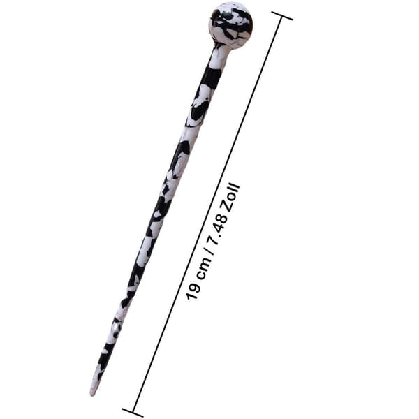 Vakker hårpinne - svart og hvit - 18,6 cm