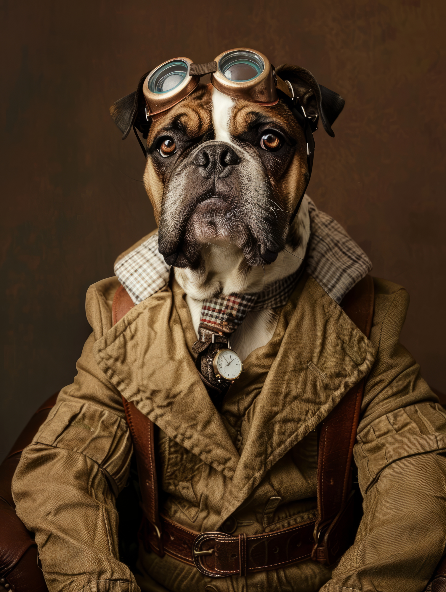 Canvas schilderij van een Brusselse Griffon Hond 60x80 cm