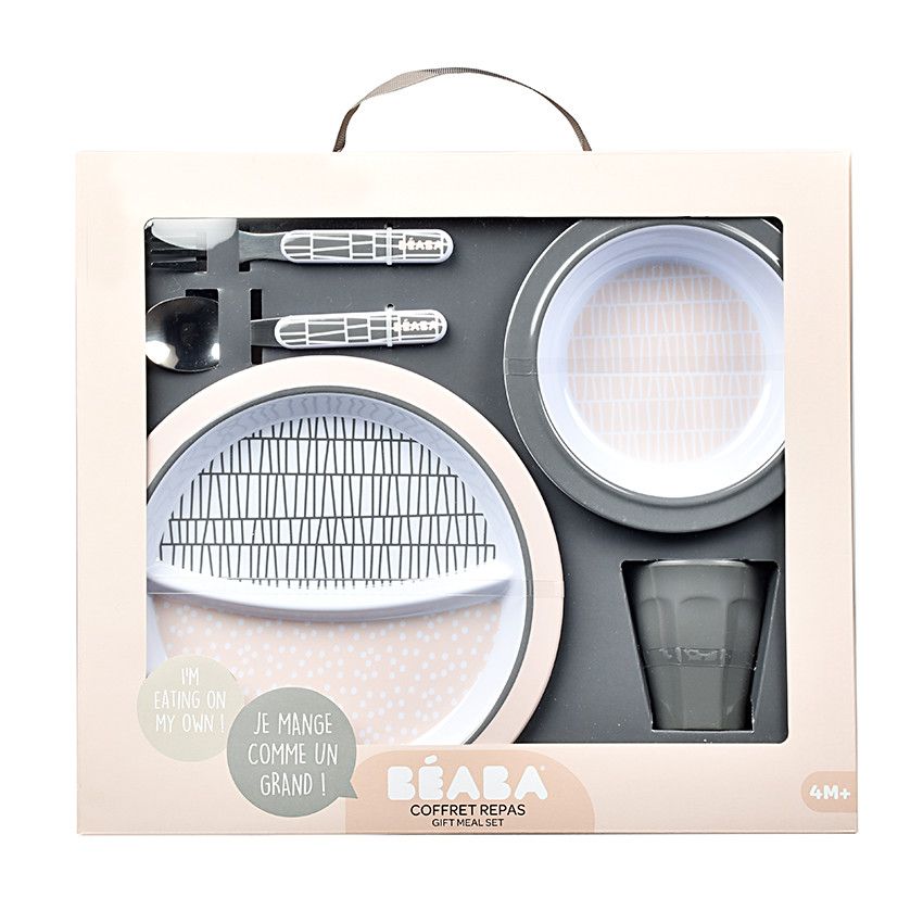 Set repas - Pink Grid - Ecru