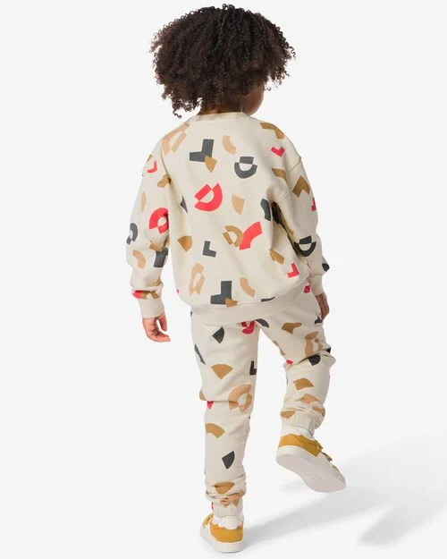 ensemble sweat enfant oversized graphique blanc cassé