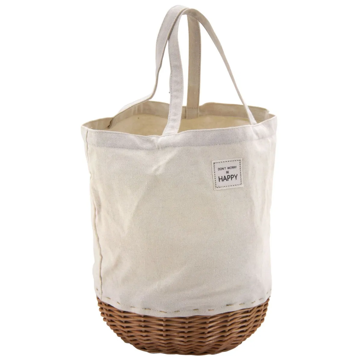 Aubry Gaspard Sac tissu rond fond osier