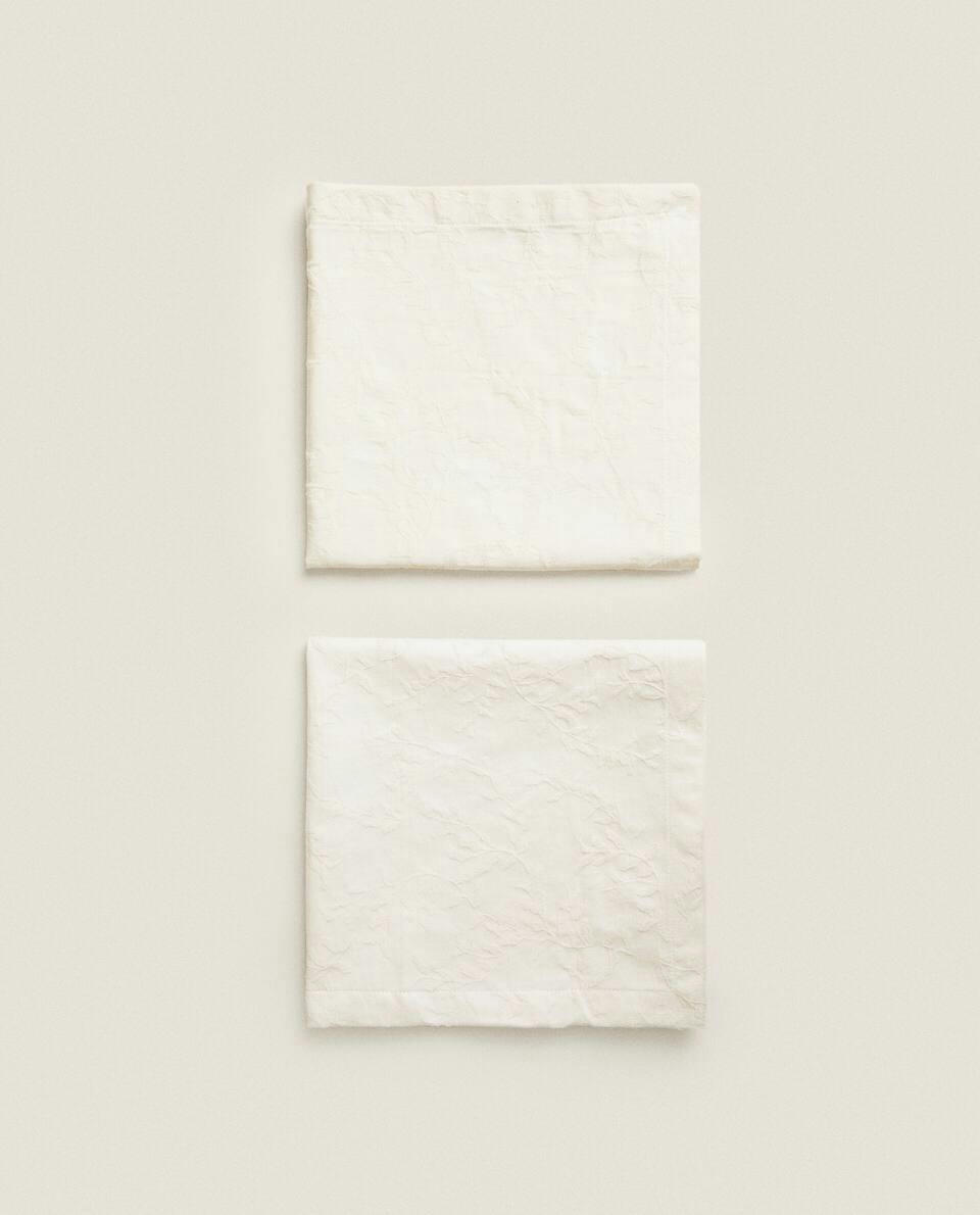 Guardanapos Jacquard com estampa de folhas (pacote com 2)
