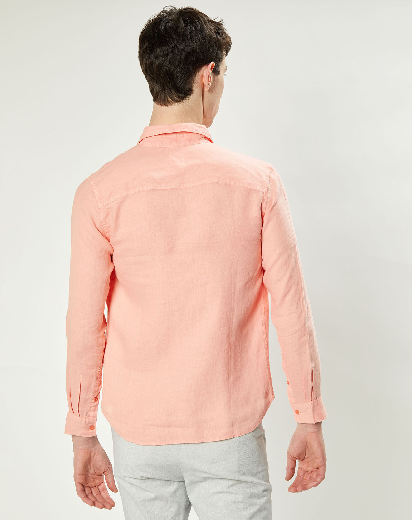 Harris Wilson Chemise slim 100% Lin Efesio goyave