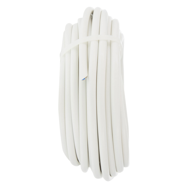 Huishoudkabel rond H03VV-F 10m 2x0,75mm² wit