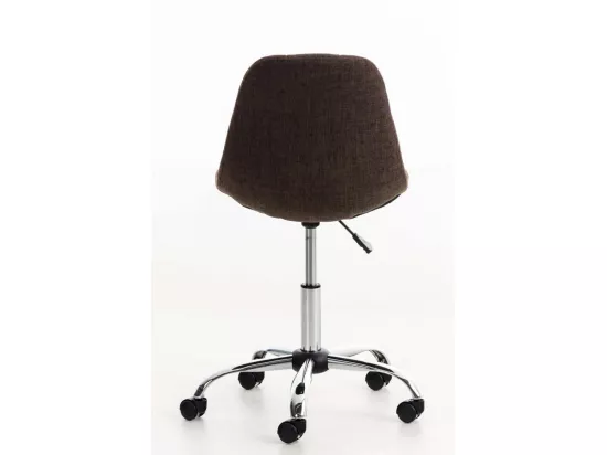 Chaise de bureau - Tissu & Métal chromé - Marron - Emil