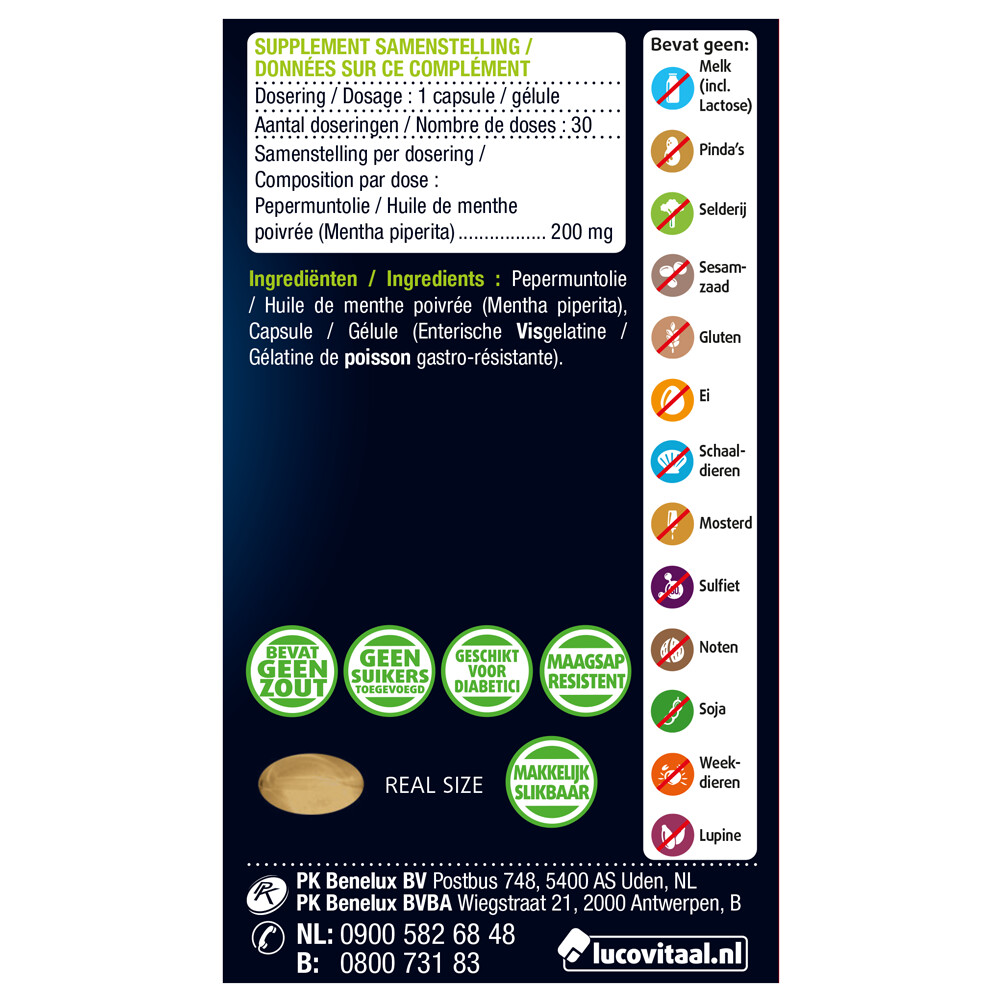 Lucovitaal Pepermuntolie 30 capsules