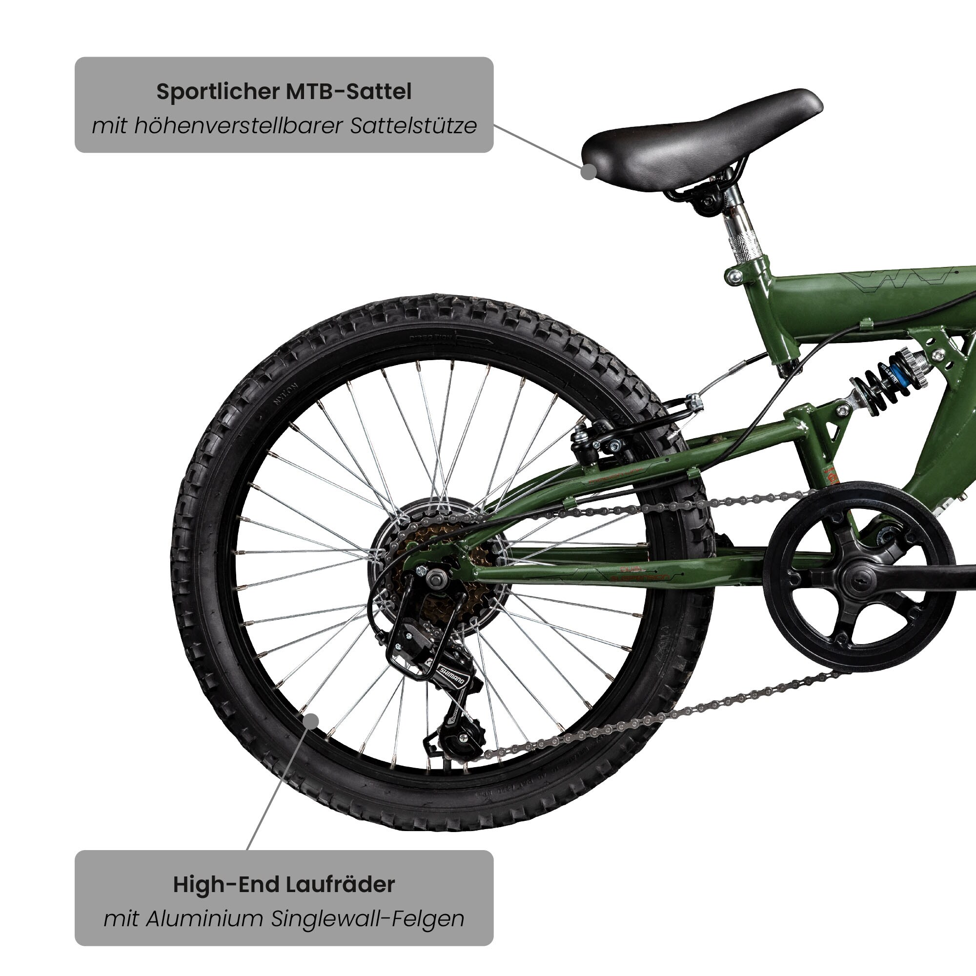 Galano FS180 Kinderfahrrad 20 Zoll ab 6 Jahre 120-135 cm Mädchen Jungen Fahrrad 6 Gänge