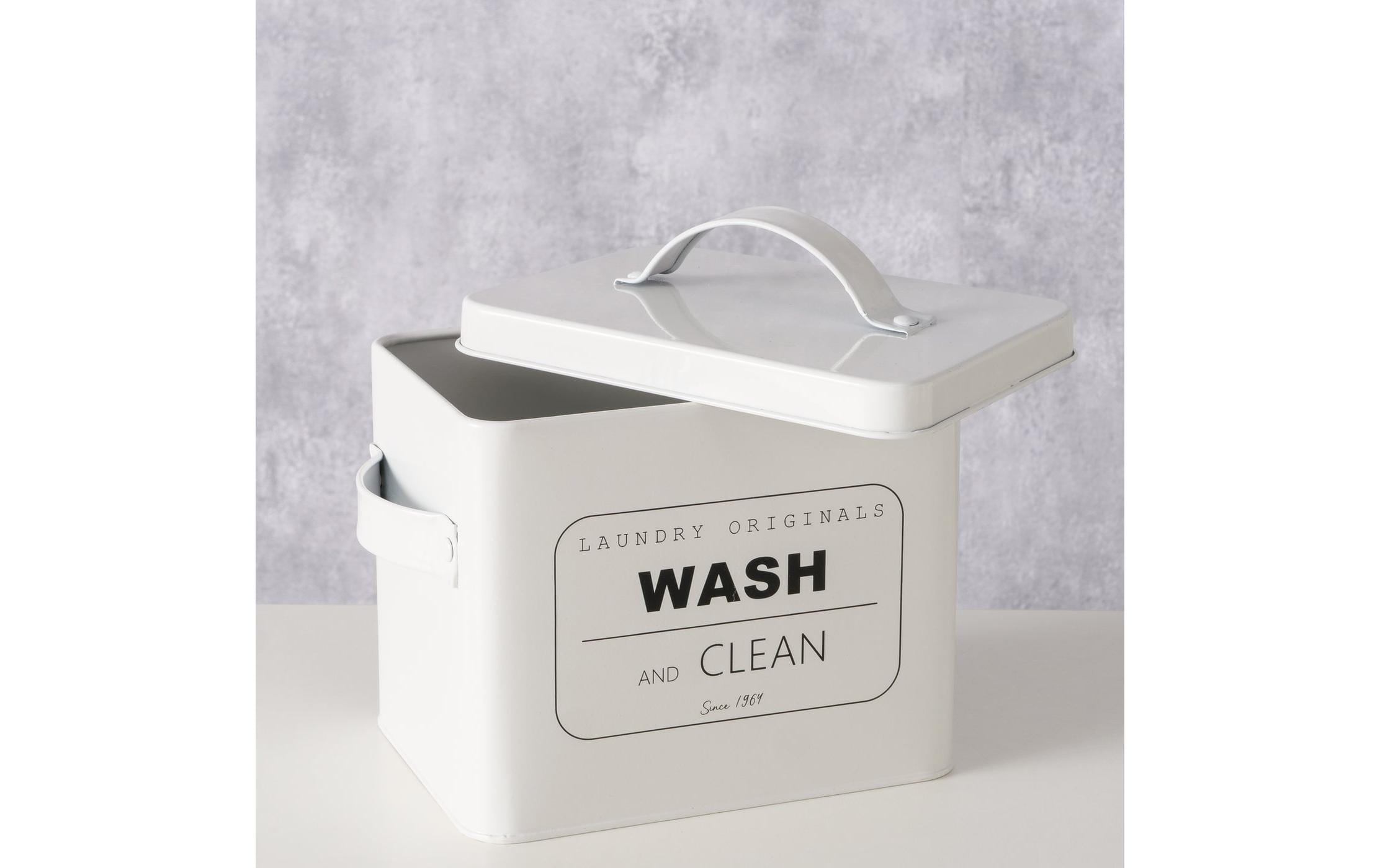 Waschmittelbox Domestico 4 l, WeissWaschmittelbehälter für Tabs und Pulver