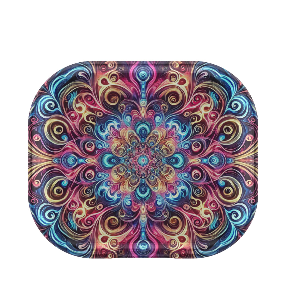 Apple AirPods (3. Generation) Gummi Hülle Neon Mandala - Blau / Gelb / Rot