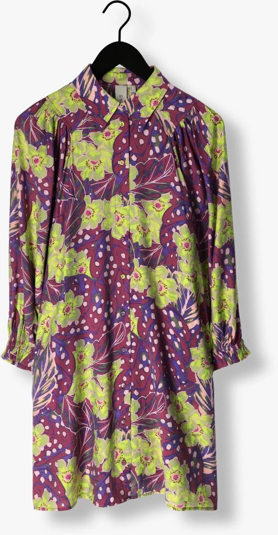Y.A.S. paarse y.a.s. mini jurk yasemili 7/8 shirt dress s.