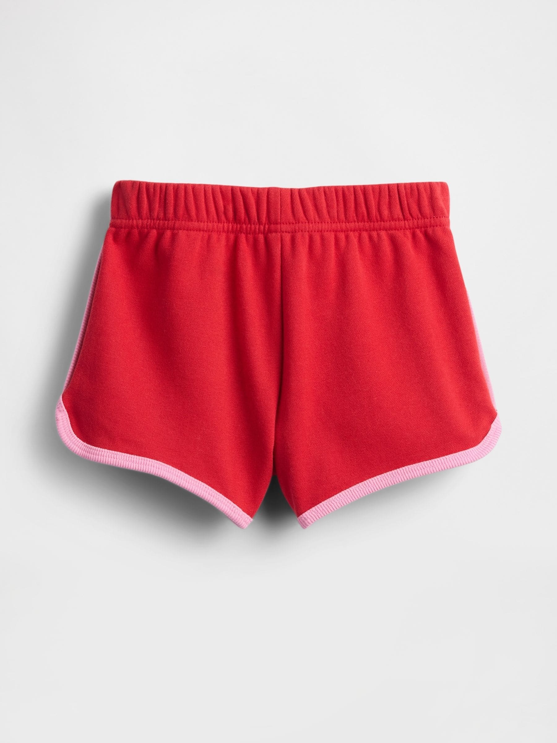 Rood - Gap logo-shorts met dolfijnzoom en elastische taille (6mnd -5jr)