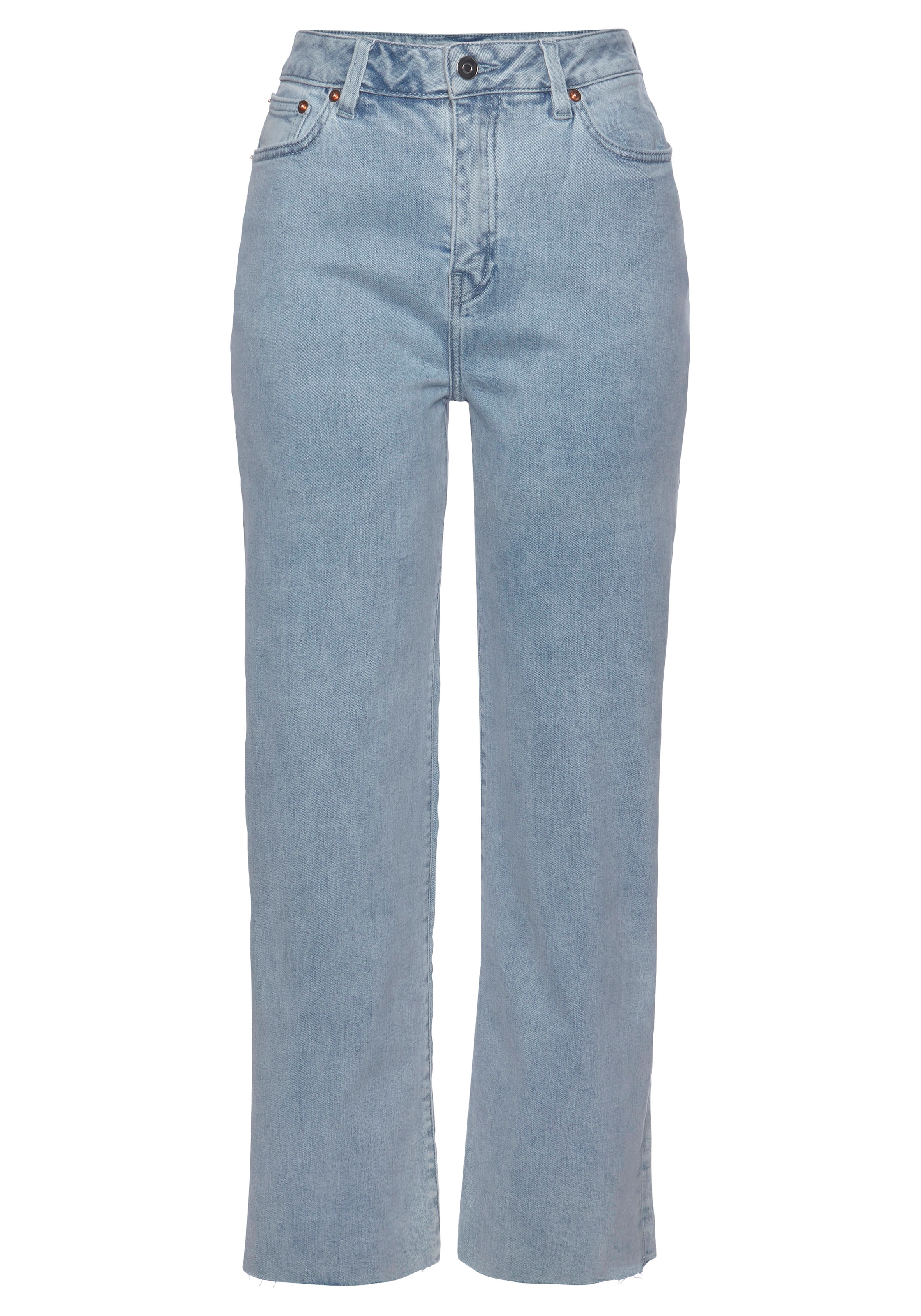 Buffalo Weite Jeans , mit leicht ausgefranstem Beinabschluss, Culotte Jeans in 7/8-Länge