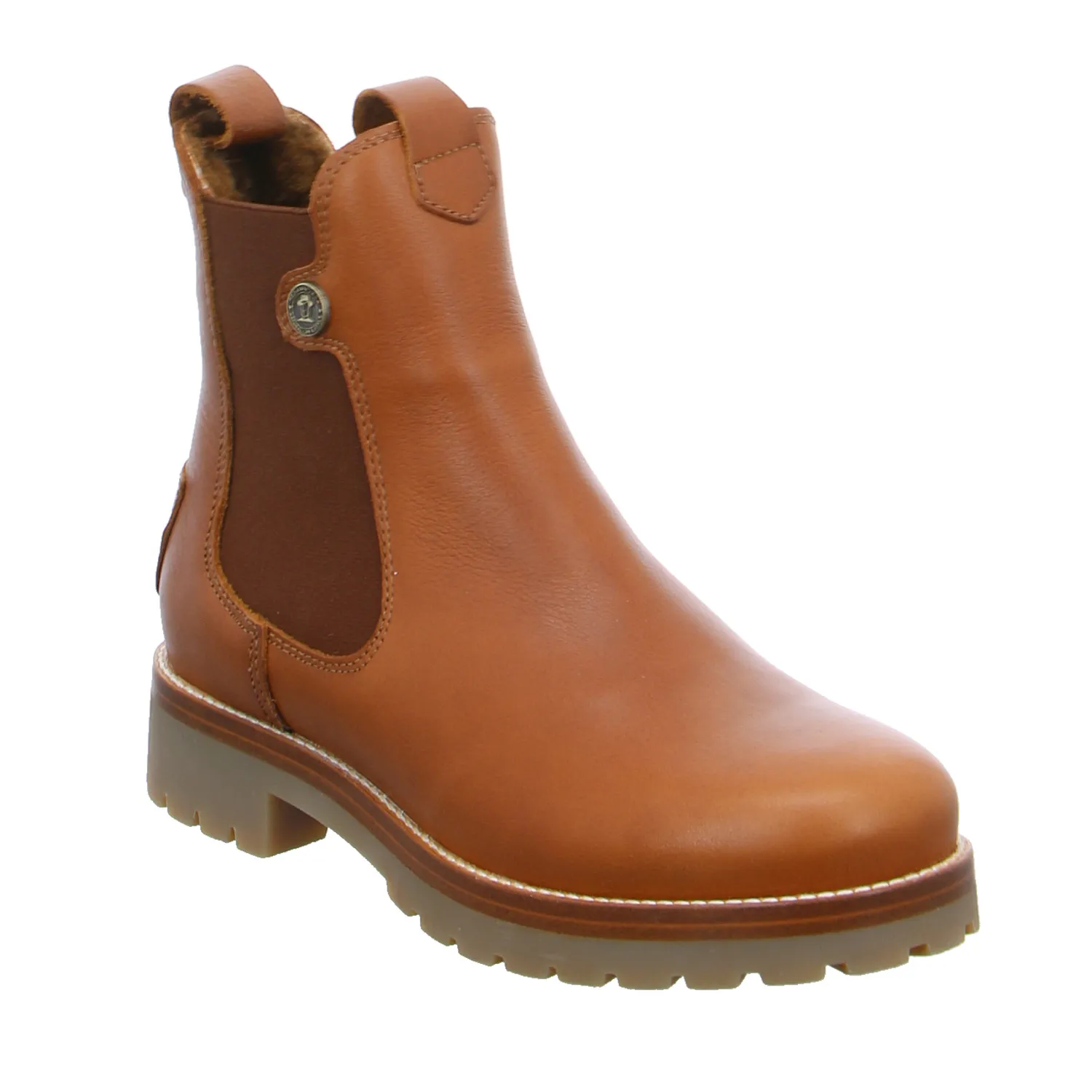 PANAMA JACK Boot Cognac Leder  mit Lammfell-Futter