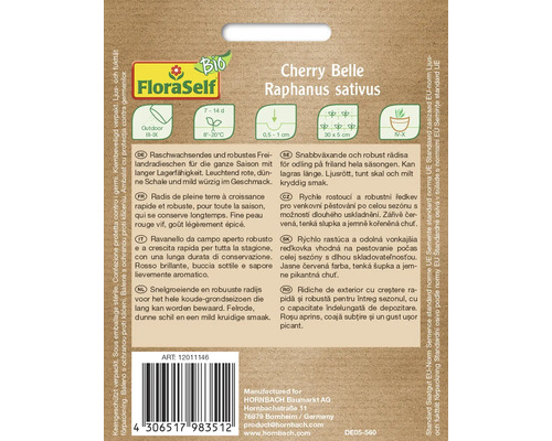 Biologische radijsjes Cherry Belle Flora Zelforganische open-groei groentezaden