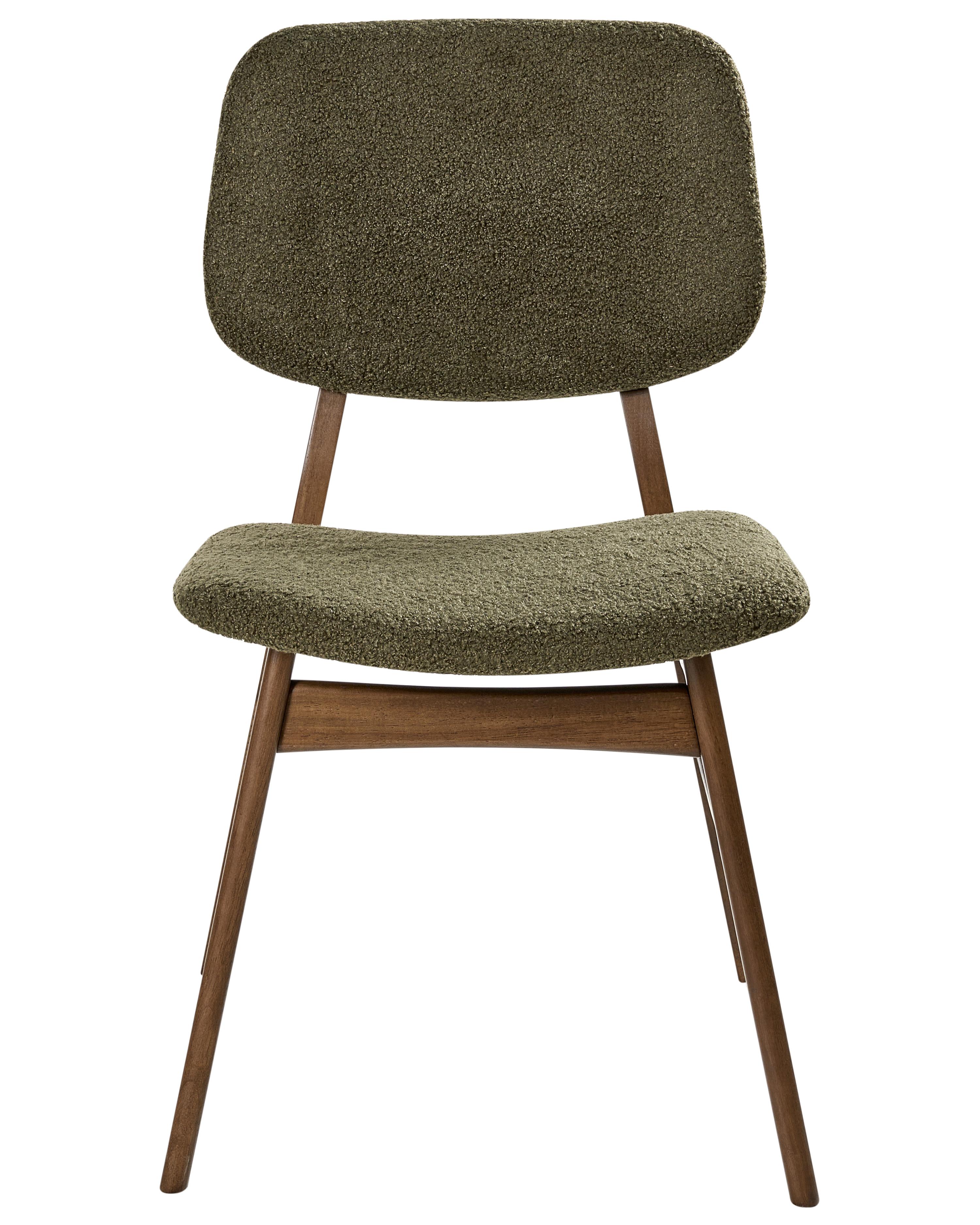 Set van 2 eetkamerstoelen ELAINE Hout Donkerbruin/groen