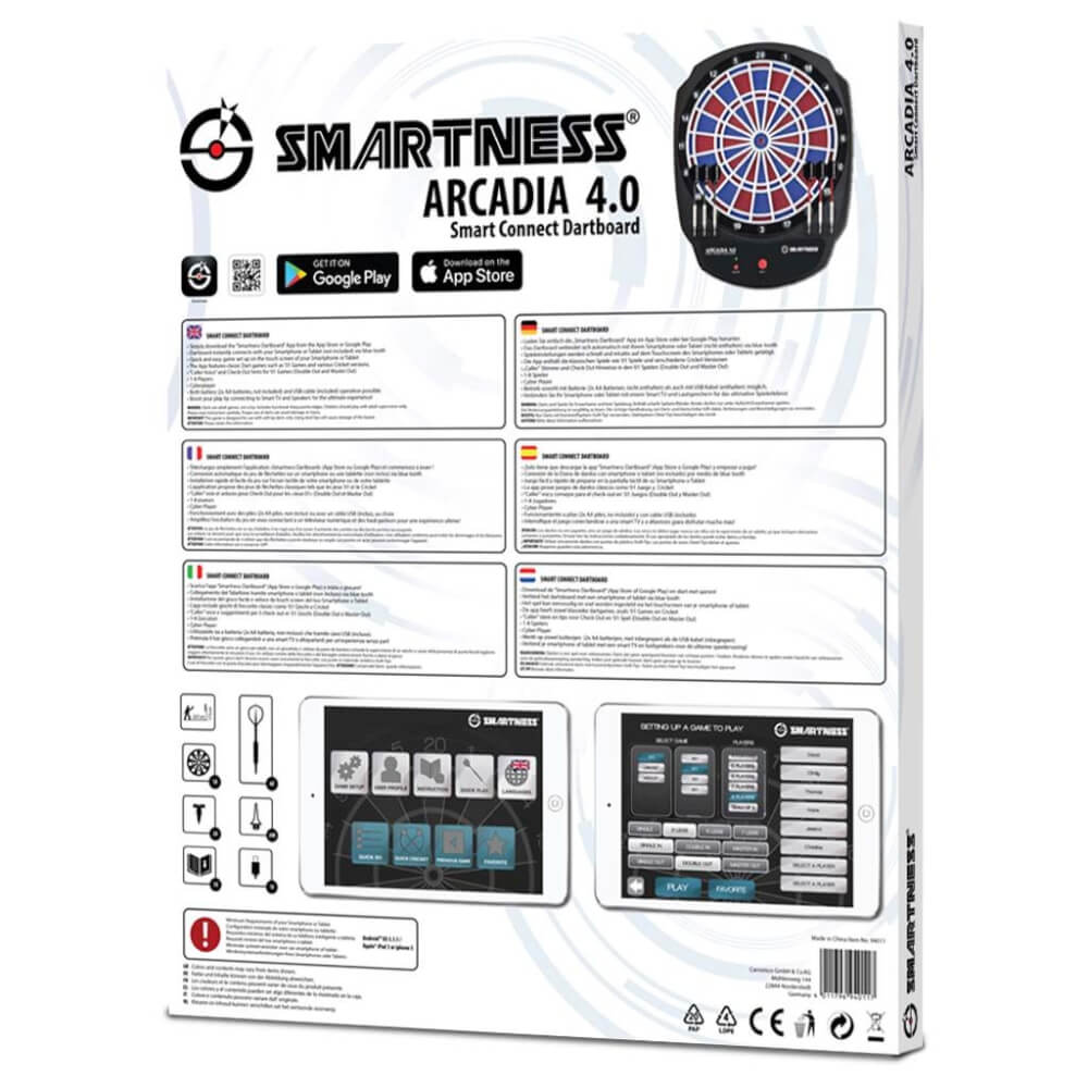 Carromco Smartness Elektronik Dartboard Arcadia 4.0, 2-Loch Abstand