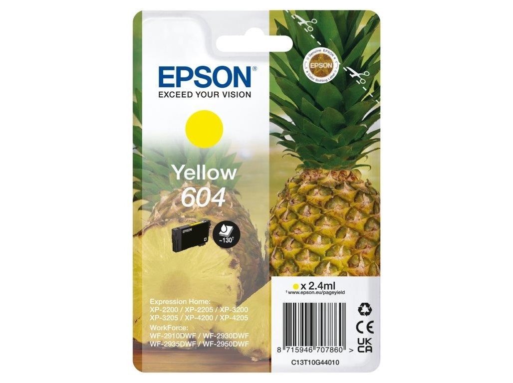 TINTEIRO ORIGINAL EPSON SINGLEPACK YELLOW 604