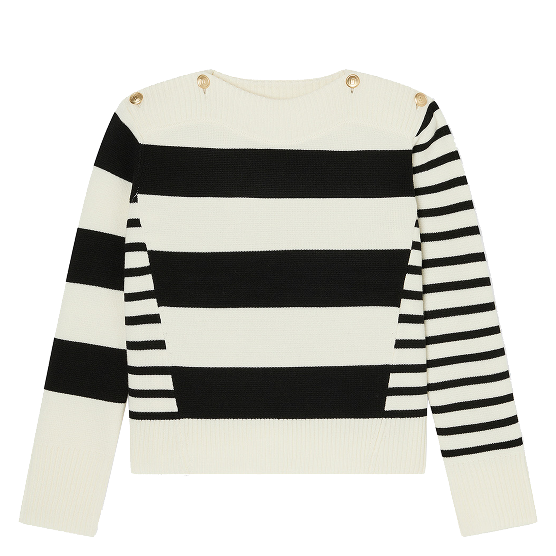 POETESSE - Pull large rayé marinière | Beige