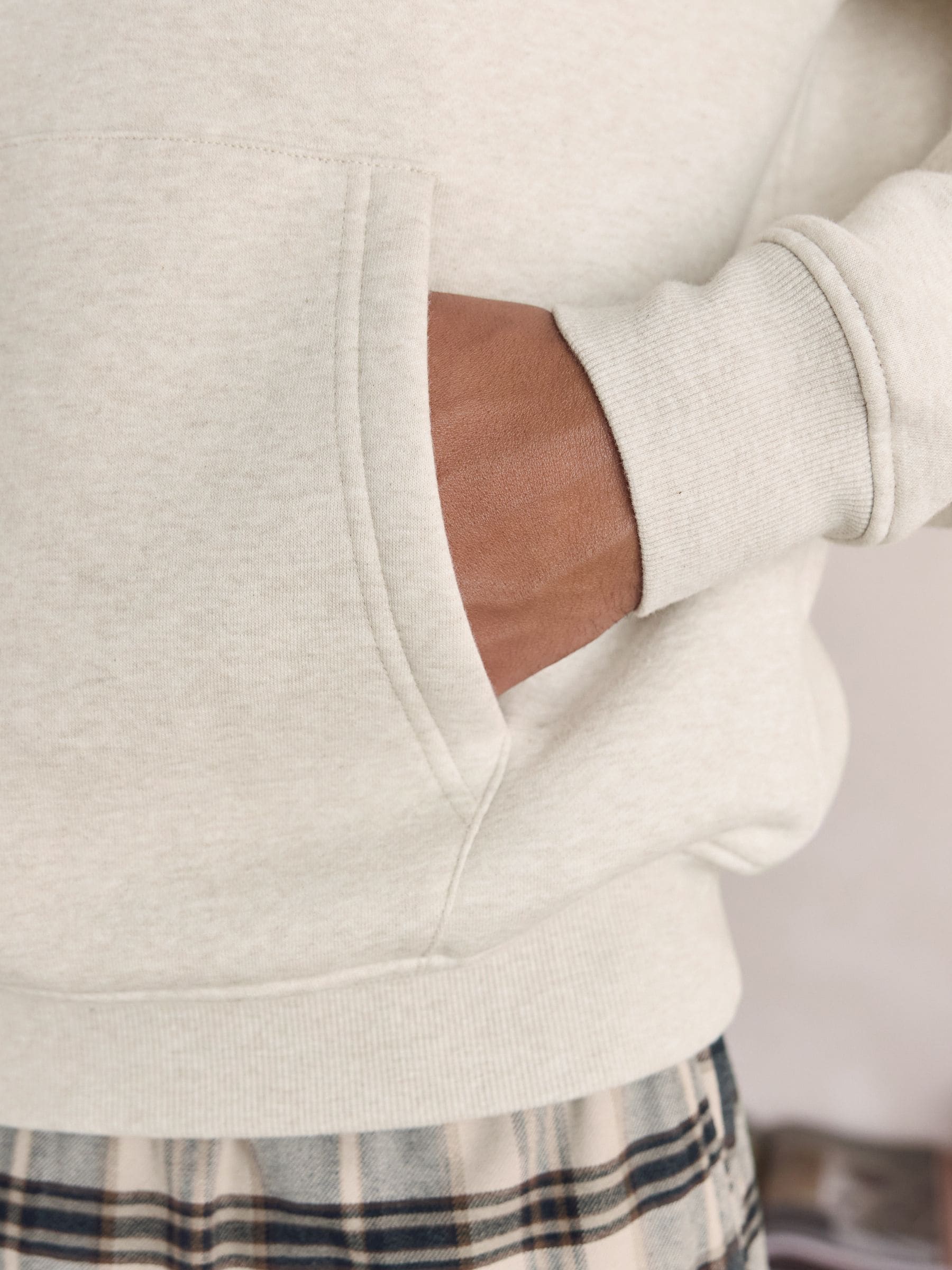 Neutraal - Ruit Broeken Lange mouwen Hoodie Set