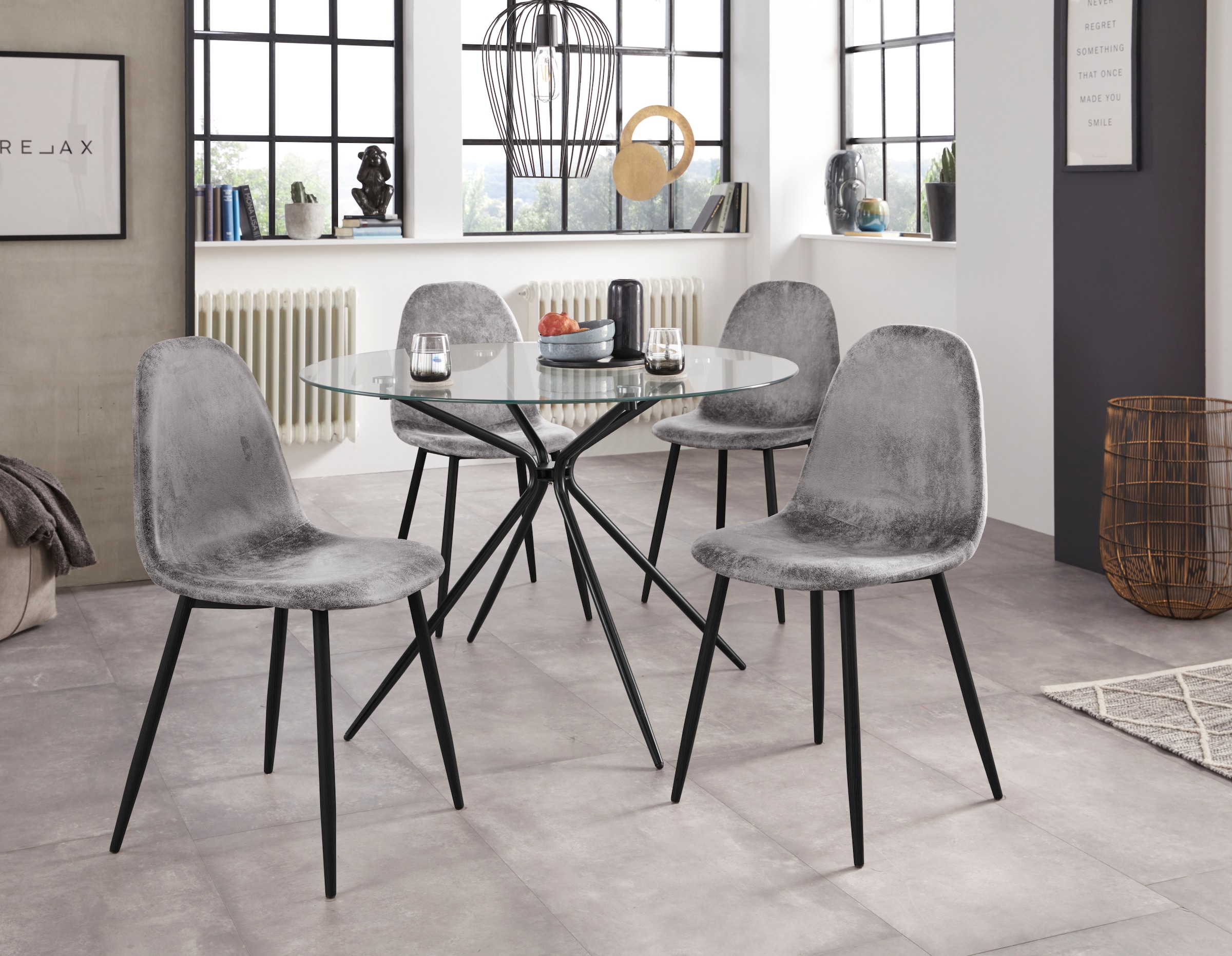 INOSIGN Glastisch »Silvi, TOPSELLER!« Esstisch, Glastisch, OTTOs Choice,  rund, Ø 110 cm, schwarzes Metallgestell