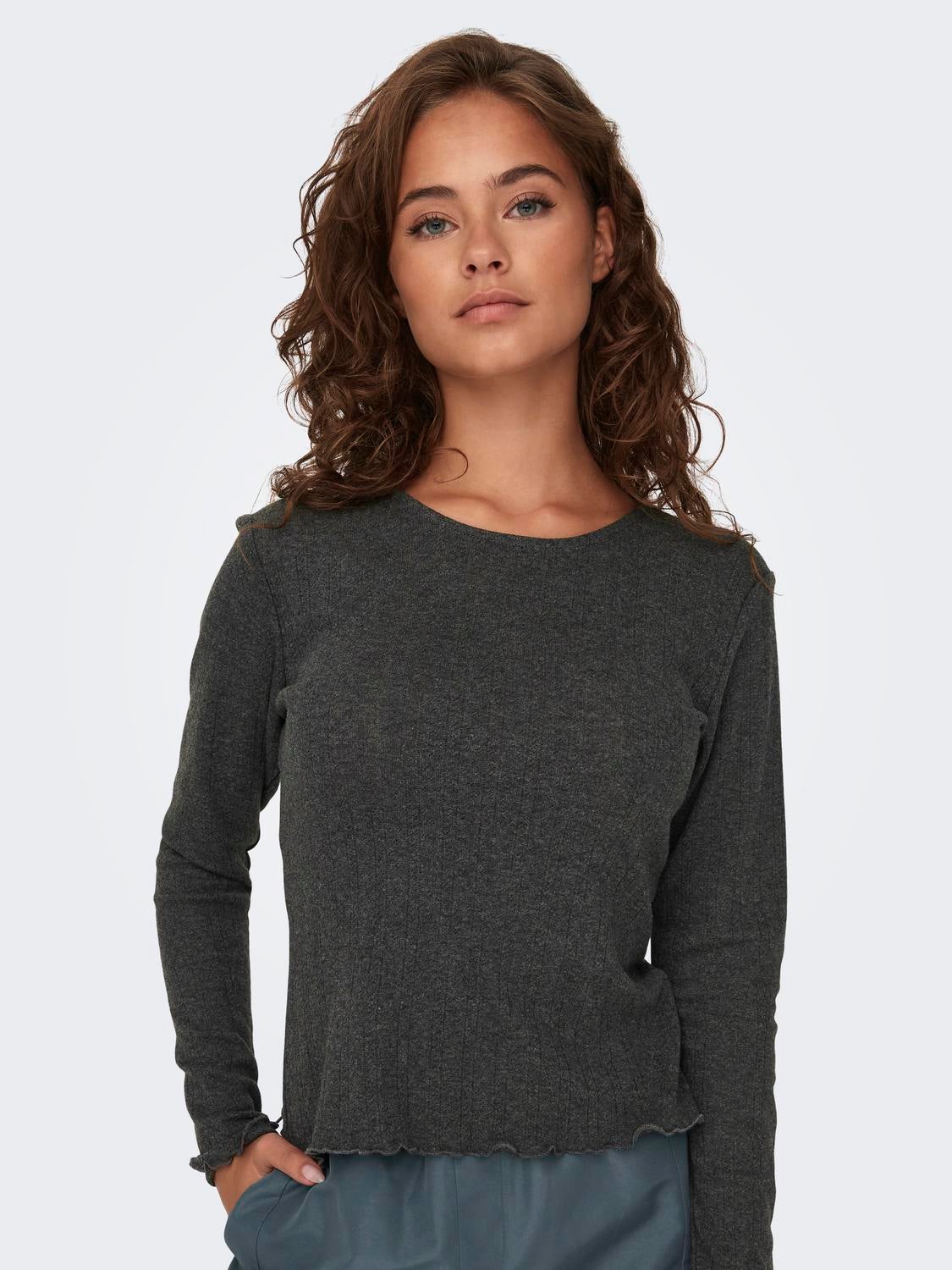 ONLCARLOTTA Top Dark Grey Melange