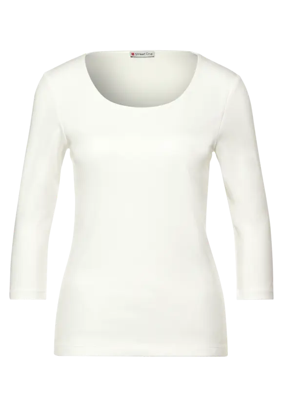 Shirt in Unifarbe - off white