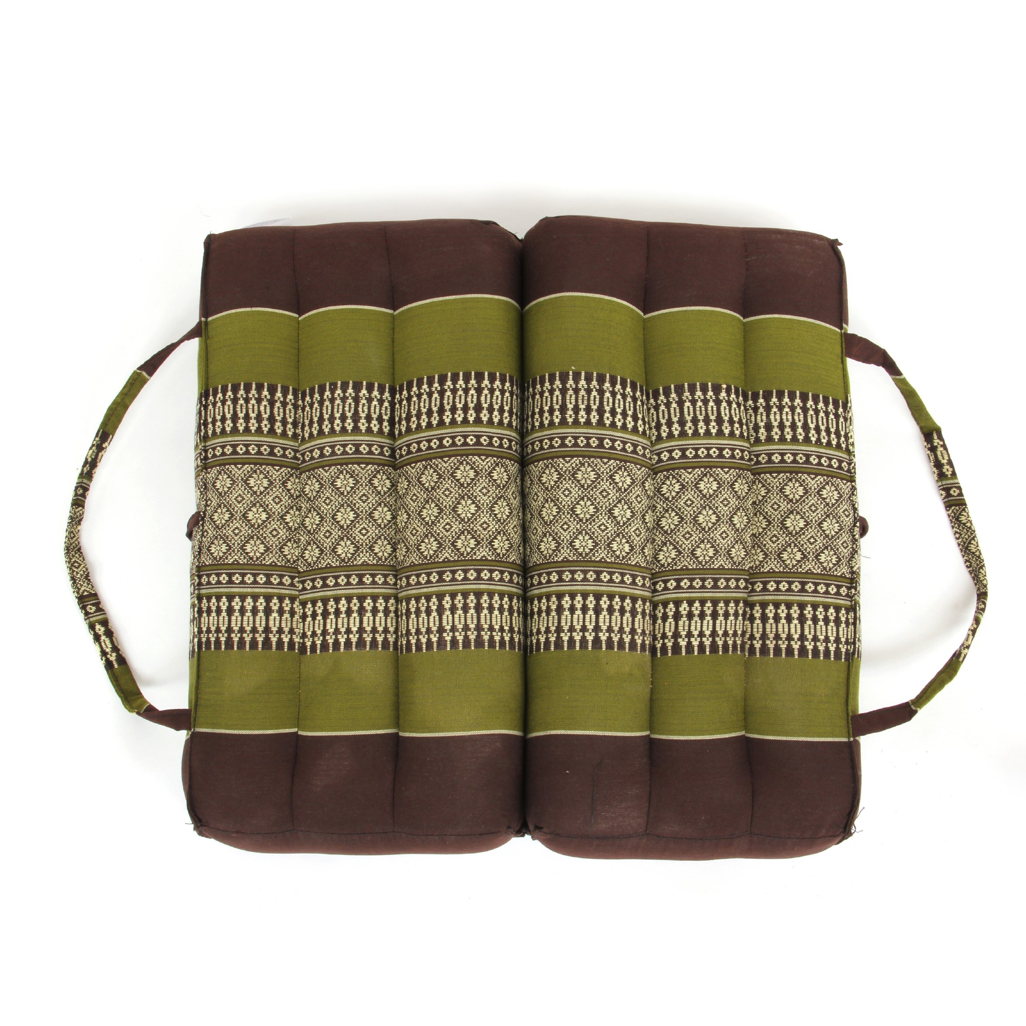 Yogakissen faltbar, grün, braun, B 40 cm, L 40 cm, H 7,5 cm von fischer's lagerhaus