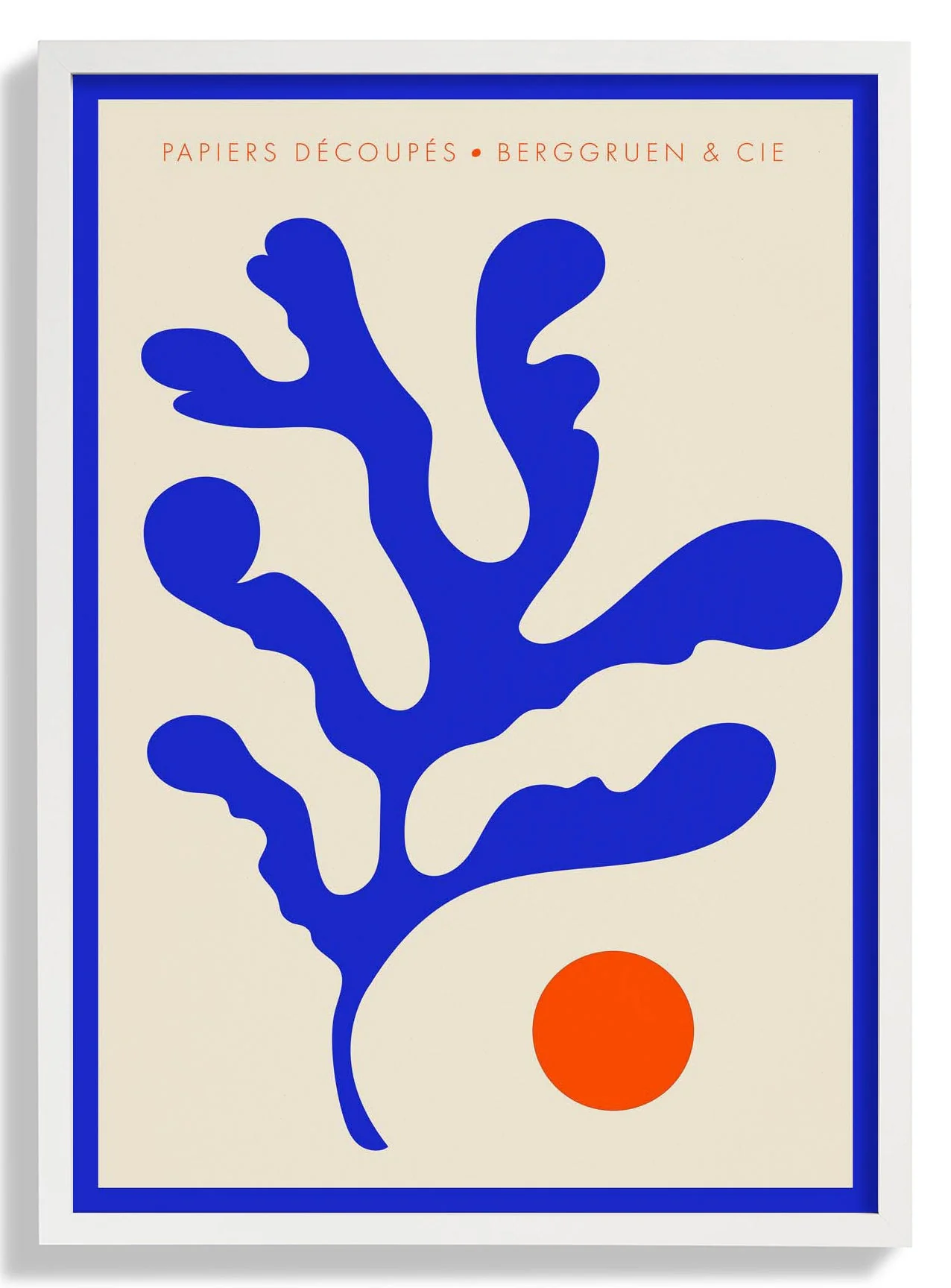 Seetang Blau Orange Papiers Découpés Kunstausstellung