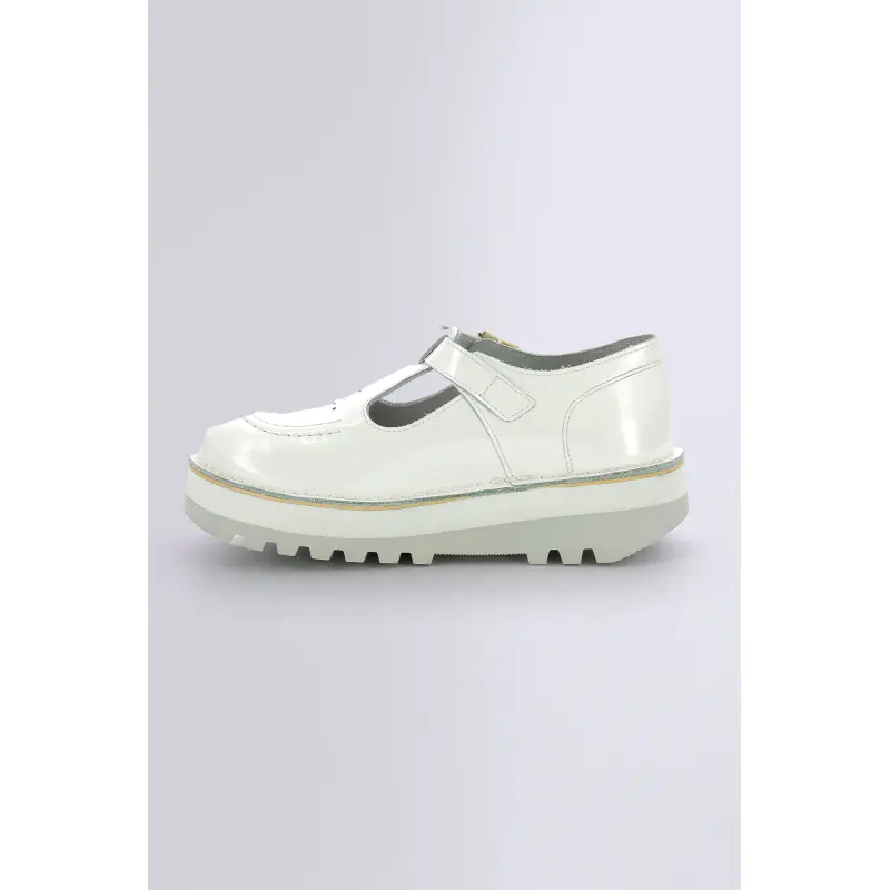 KICKOUSTRAP BLANC VERNIS SALOME Cuir Femme