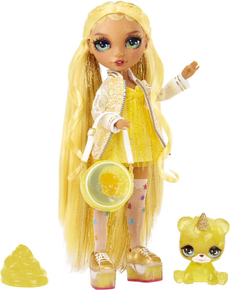 RAINBOW  -POUPEE MANNEQUIN SUNNY 27 CM AVEC COMPAGNON ET ACCESSOIRES