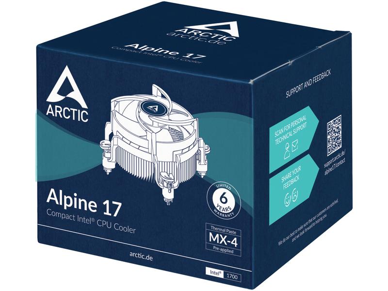 Arctic Cooling CPU-Kühler Alpine 17 Leistungsstarker CPU-Kühler für LGA 1700-Sockel