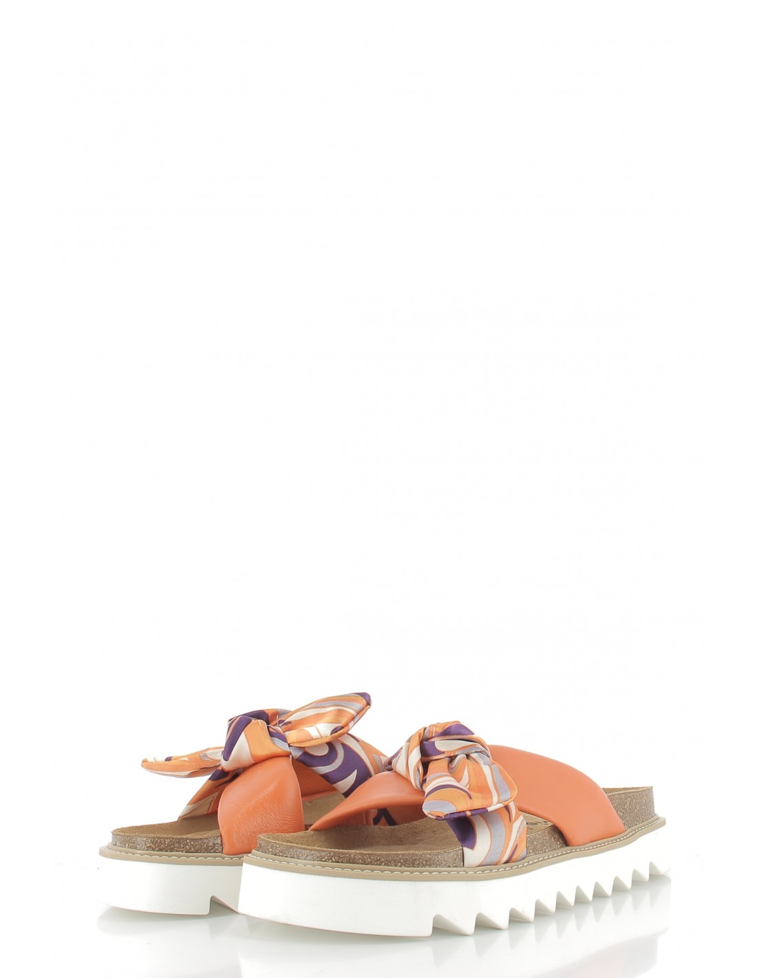 tamaris Mules Compensées Femme 27419-30 608 Orange/foulard/blanc