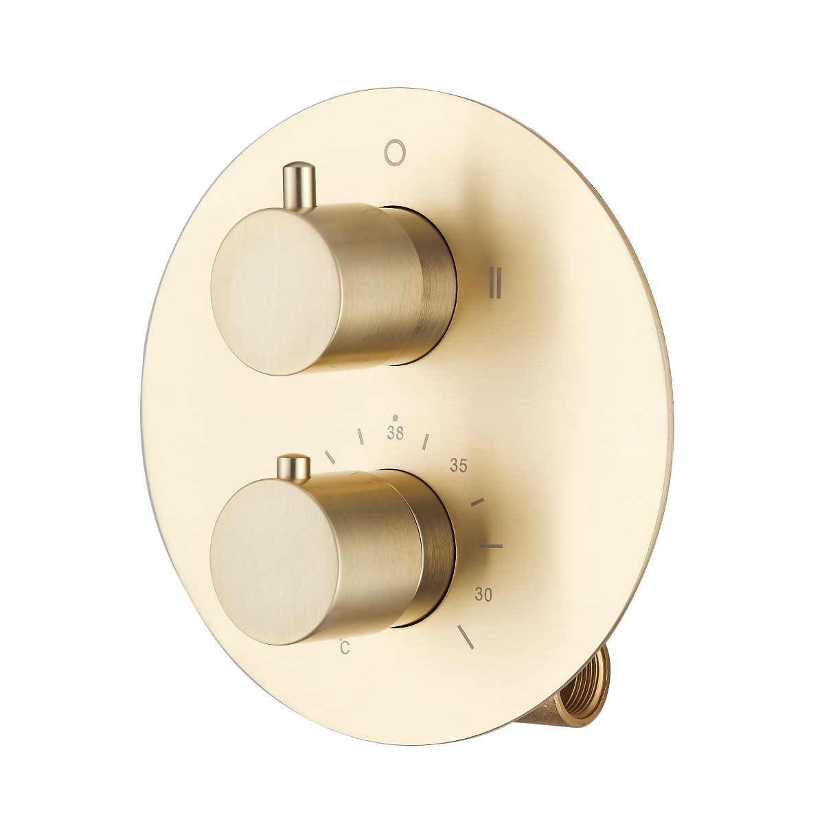 Saniclear Brass ronde inbouw kraan thermostatisch geborsteld messing - mat goud