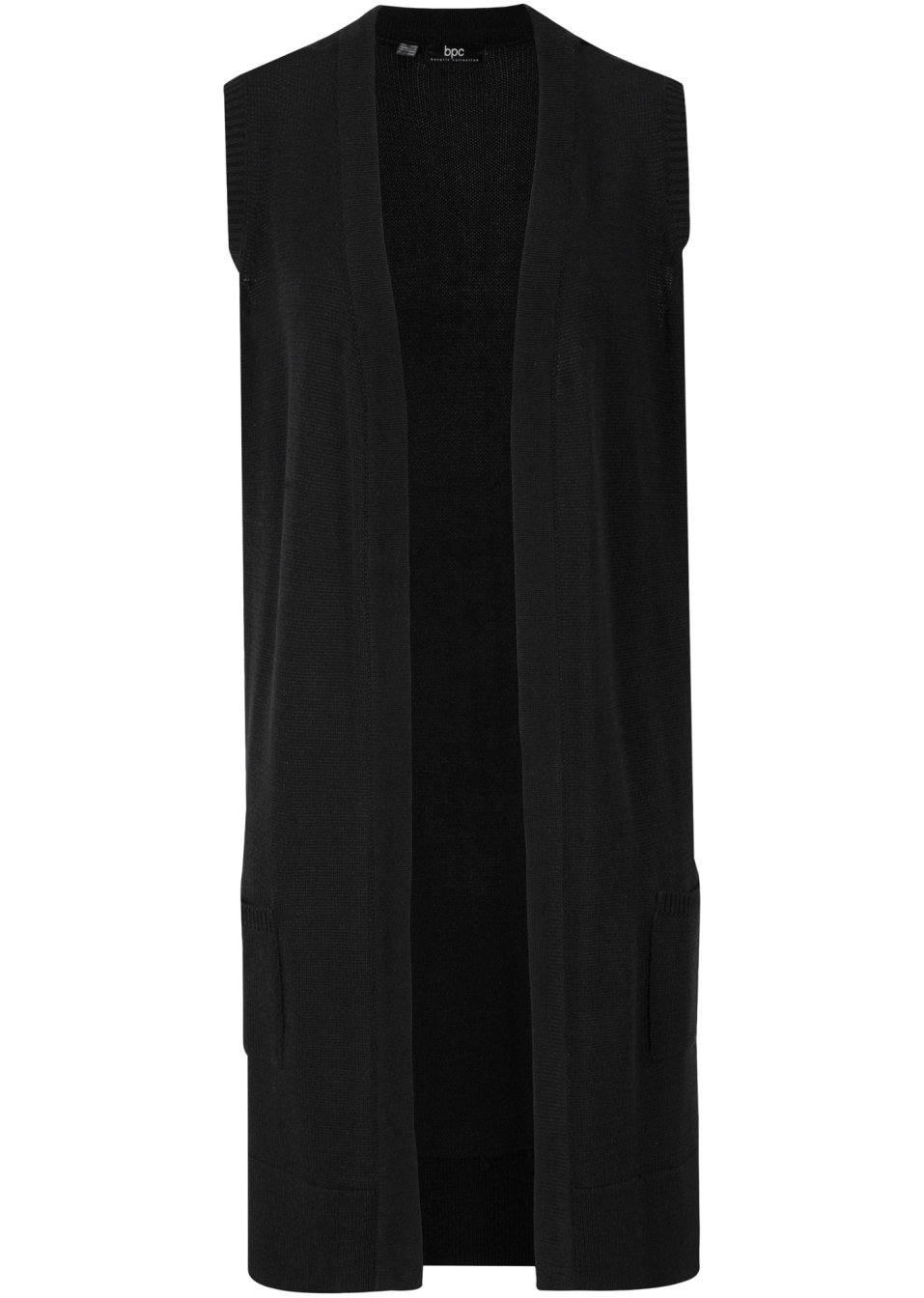 Gilet long sans manches en maille