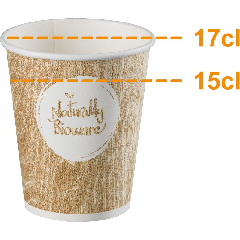 Gobelet en carton Bioware - 15 cl - Lot de 400