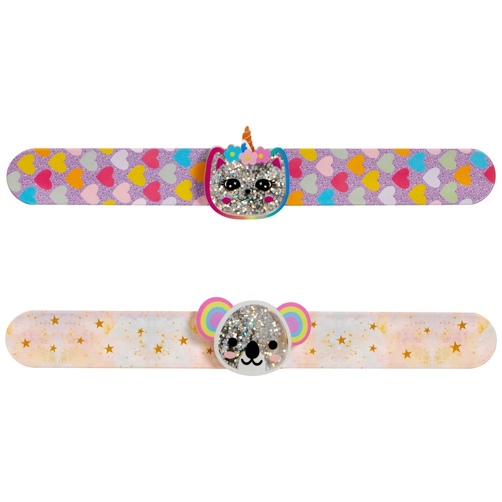 Love The Look Glitzernde Tier-Schnapparmbänder, 2er-Pack
