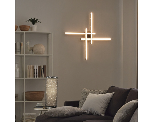 LED plafondlamp 4x6W 4x600 lm 3000K 60x60 cm Rey zwart + glitter effect