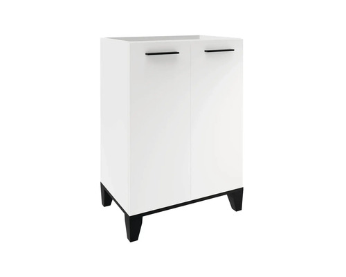 Badkamermeubelset FACKELMANN TE-A BxHxD 612 x 1019 x 400 mm, frontkleur wit mat met keramische wastafel