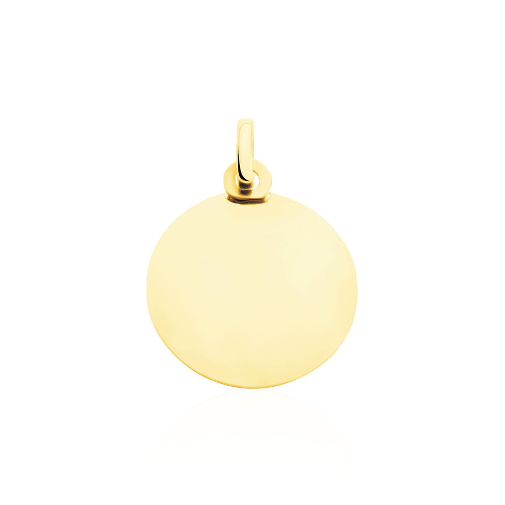 Pendentif Vierge Rond Strie Or Jaune