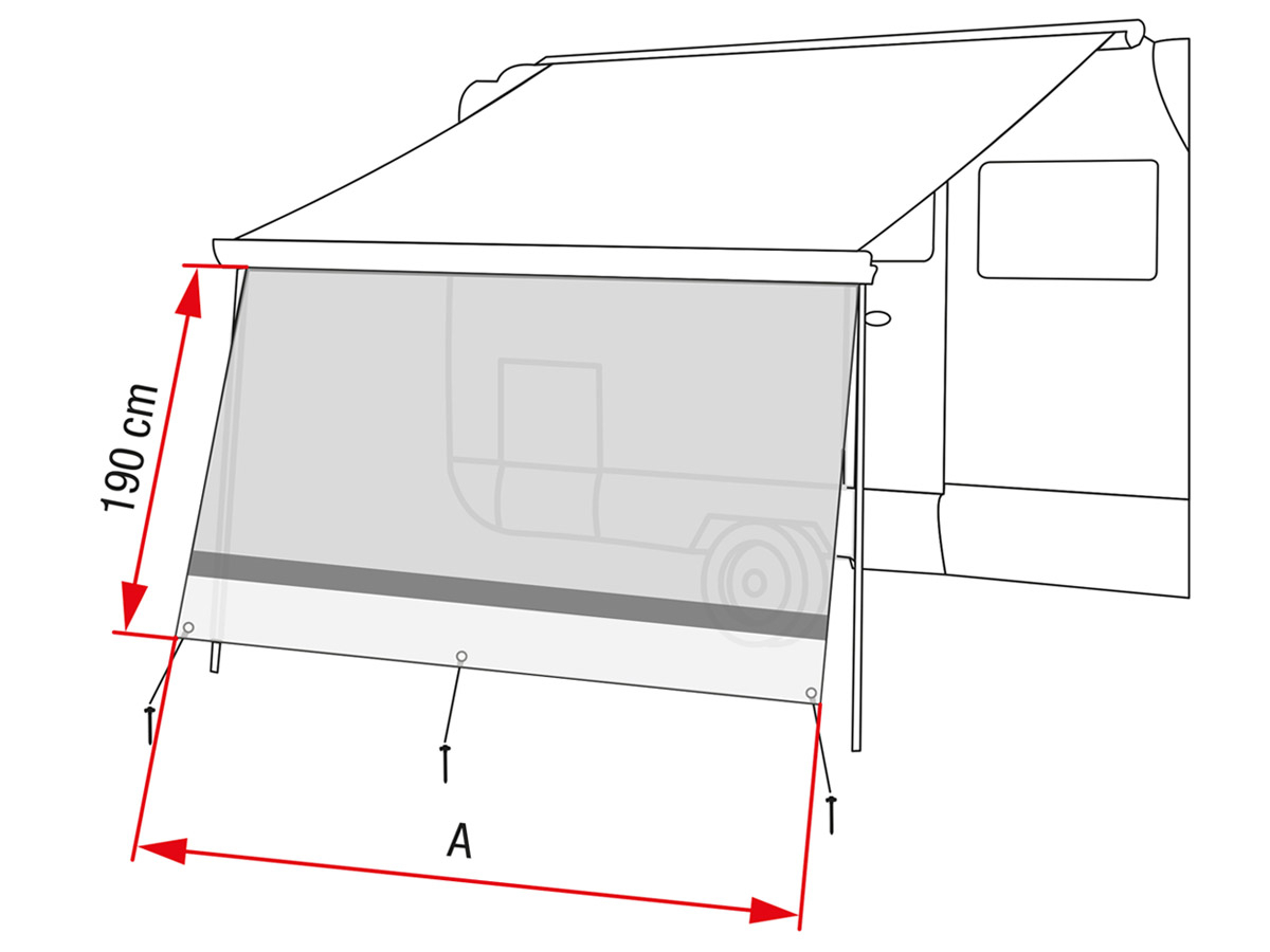 Fiamma Sun View XL Grey voorwand 450