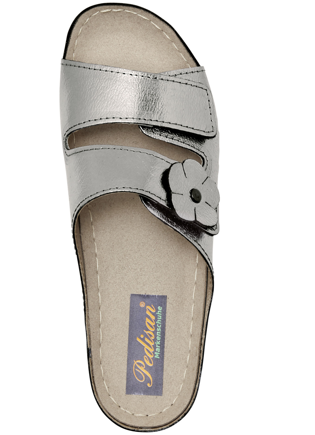 Pantolette mit Leder-Tieffußbett