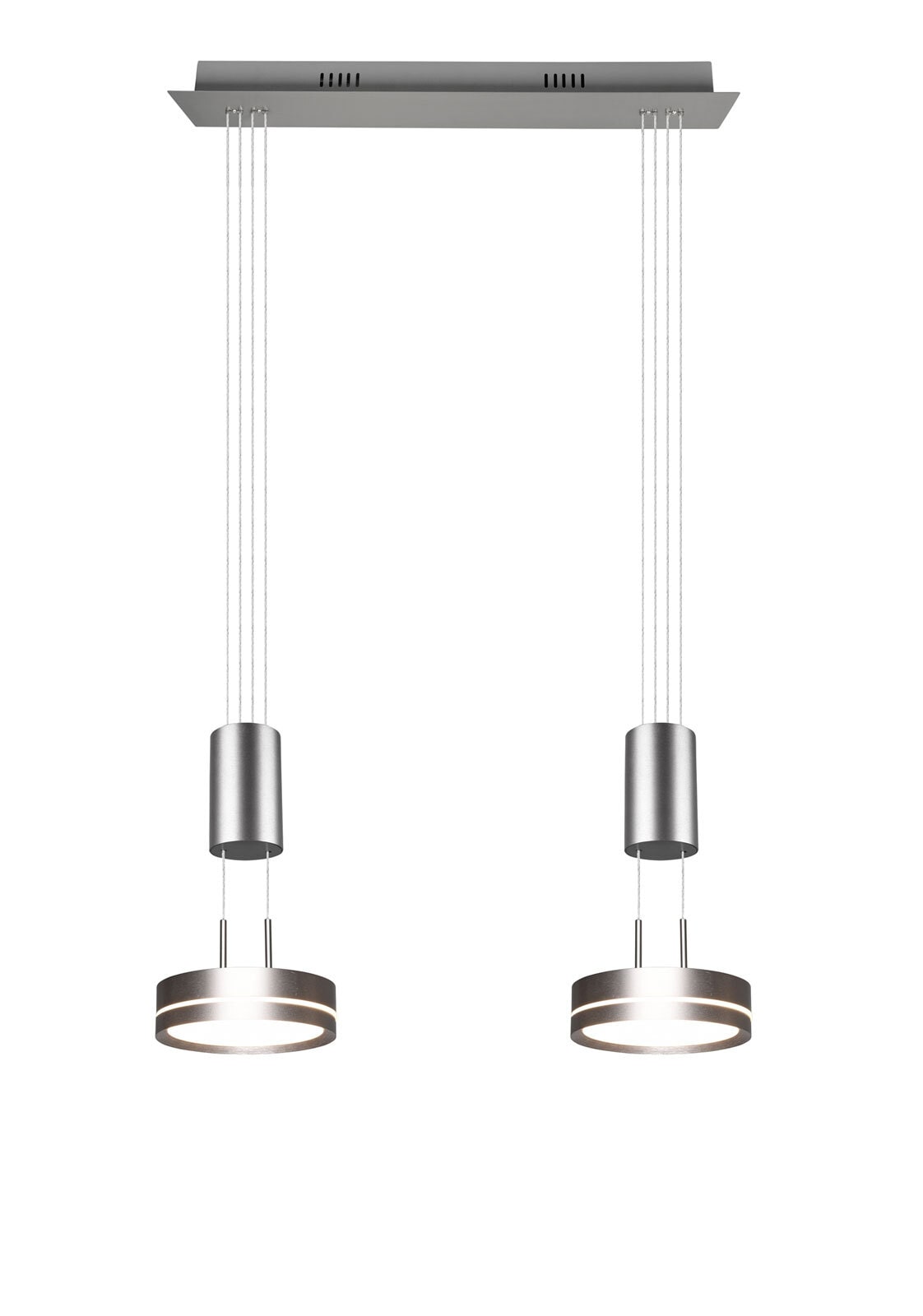 TRIO LED Balkenpendel FRANKLIN 2-flg nickelfarbig