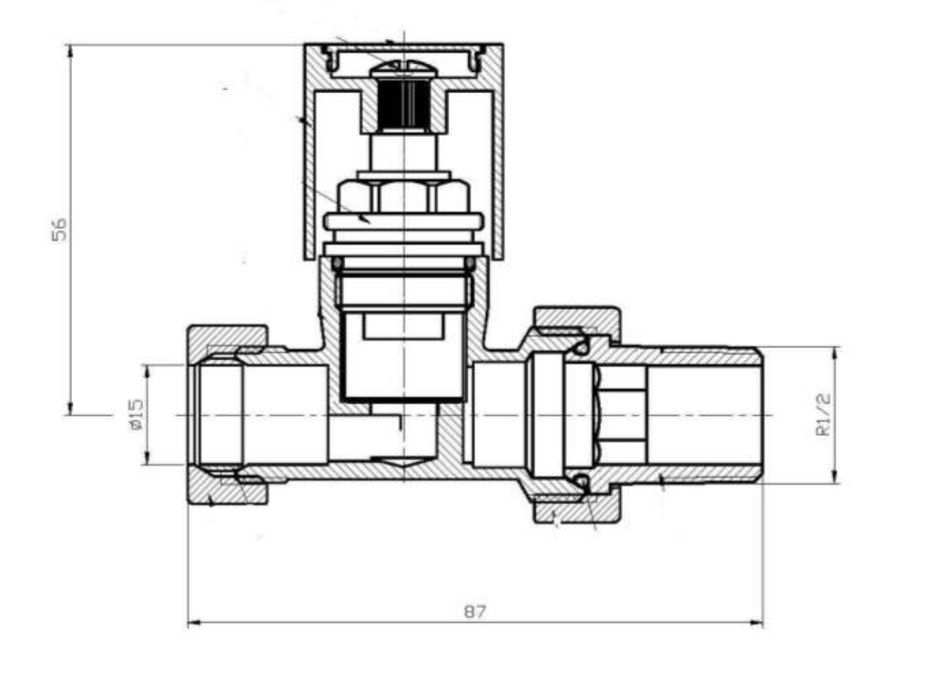 Eastbrook Valve Square radiator aansluitset recht